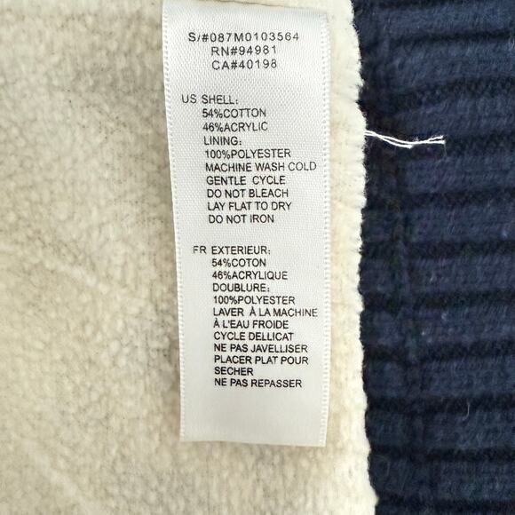 Vintage Y2K Forever 21 Hooded Sweater Vest Holiday Reindeer Knit Navy Blue Sz S - Picture 7 of 8